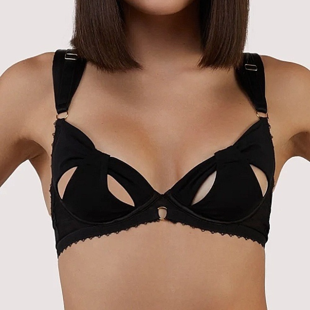 Bettie Page Black Peekaboo Cutout Bra